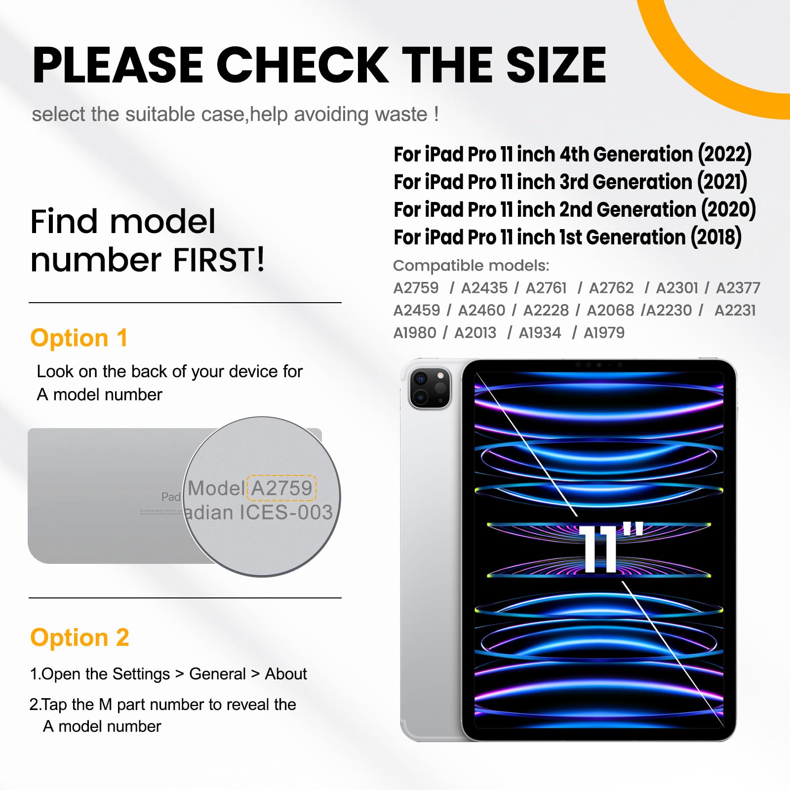 Timecity Case for iPad Pro 11 inch 1st, 2nd, 3rd, 4th Generation 2018/2020/2021/2022 (NOT for 2024), Heavy Duty Rugged Protective Case with Screen Protector,Pencil Holder,Rotating Stand&Handle-Black