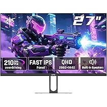 KTC 27 Inch QHD Gaming Monitor, 2K 200Hz Up to 210Hz 1ms Fast IPS