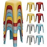 Anywish 8-Pack Stackable Classroom Stools, 18-Inch Nesting Plastic Stools | Portable Backless Stools Offer Flexible Seating for Students and Adults in Classrooms, Offices, Activity Rooms, and Homes
