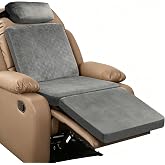varrisin 3-Fold Recliner Cushion with Head Pillow and Backrest (Grey) | Adjustable Straps, Removable Cover, Non-Slip Base, For Elderly &amp; Office, Foam Seat Padding