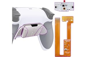 eXtremeRate Real Metal Buttons (RMB) Version RISE4 Remap Kit for PS5 Controller BDM-030 040 with Rubberized Grip Redesigned Back Shell, Upgrade Board & 4 Back Buttons for PS5 Controller