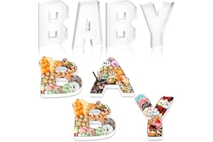 White 10" Charcuterie Cardboard Baby Letter Charcuterie Letters Fillable Boxes Food Cardboard Serving Tray for Gender Reveal 