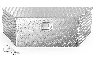 TUFFIOM 39" Aluminum Truck Bed Tool Box, Heavy Duty Diamond Plate Trailer Tool Box with Lock Keys, Tool Storage Organizer Chest for Pick up,Truck Bed,ATV,RV Trailer