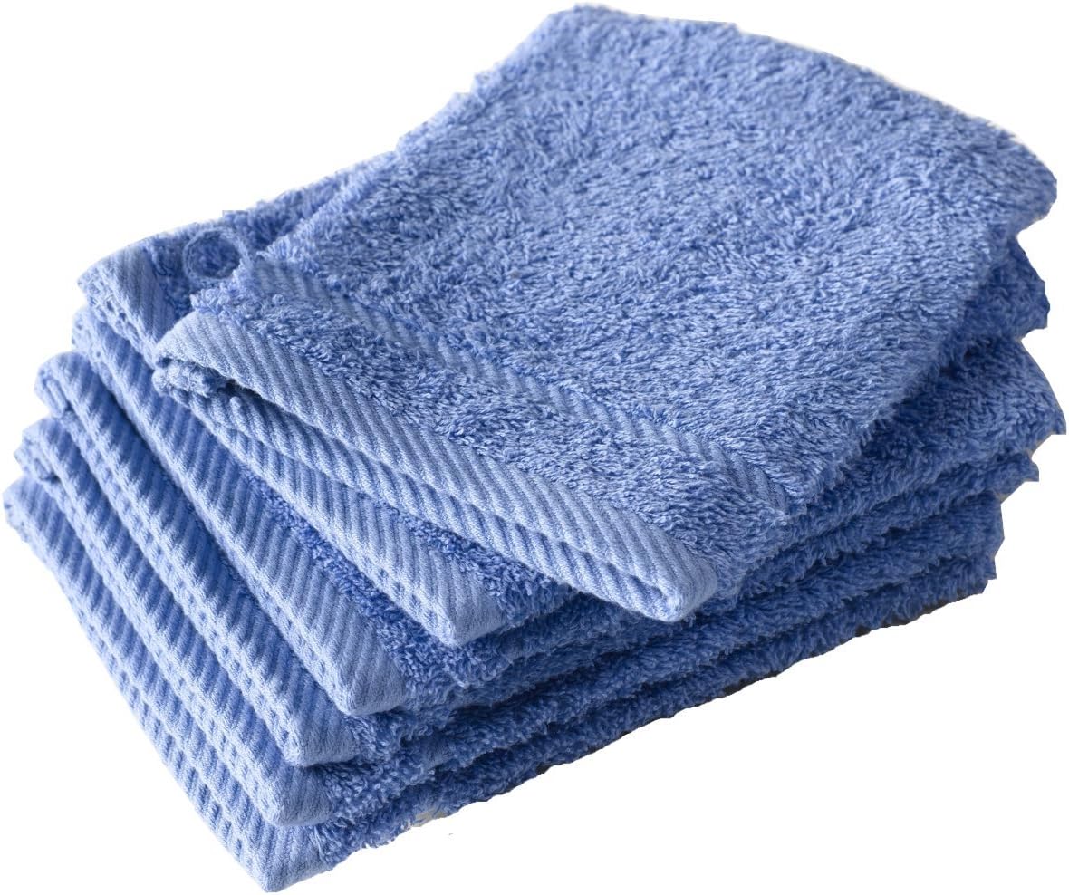 De Witte Lietaer 194824 Set of 6 Flannels, Cotton, 15 x 22 cm, blue, 22 x 15 cm