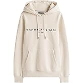 TOMMY HILFIGER Men's Iconic Fleece Embroidered Tommy Logo Pullover Hoodie Sweatshirt Collection 2024, Medium, Black