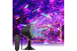 SOMKTN Christmas Halloween Laser Projector Lights - Waterproof Holiday Projector Outdoor with 10 Color, Aurora & Ocean Wave Pattern, Outside Laser Lights for House,Garden,Yard Halloween Christmas Decoration