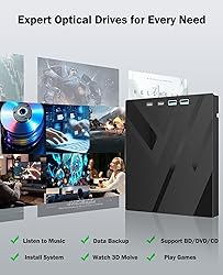 Wbacon 7 in 1 External Blu Ray Drive, External