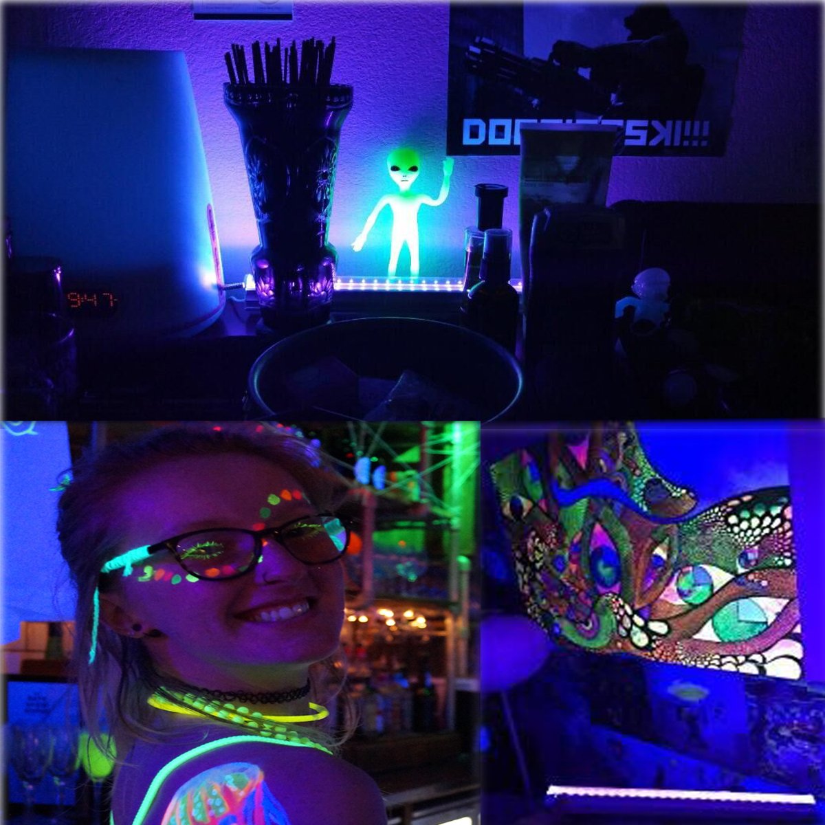 UV LED Black Light Fixtures, Leciel 6W Portable Blacklight Lamp for UV