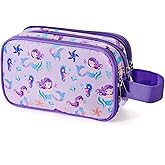 Vipdeal Kids Toiletry Bag for Girls, Travel Toiletry Bag for Little Young Girls Cosmetic Bag Makeup Bag Waterproof Hanging Wash Bag Toddler Toiletries, Mermaid Purple