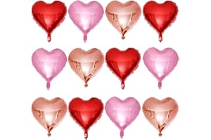 LHOAVWE Red Heart Shaped balloons Pack of 12,18 Inch Love Valentine Balloons Heart Romantic Balloons For Valentines Day Propose Marriage Wedding Bridal Shower Engagement Party Decorations