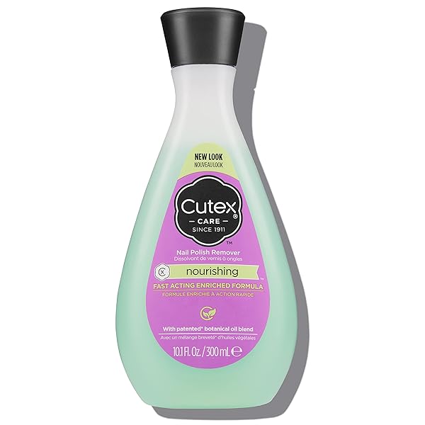 CUTEX NOURISHING NAIL POLISH REMOVER, LEAVES FINGERNAILS & TOENAILS LOOKING HEALTHY, CONTAINS VITAMINS E, 10.1 FL OZ