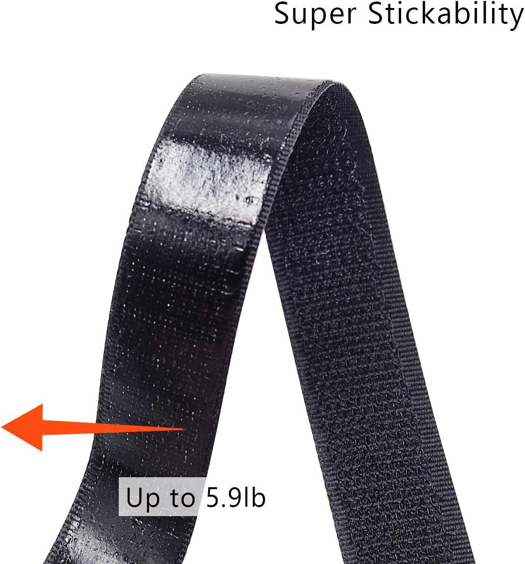 Jackwood 36 Feet Self Adhesive Hook and Loop Tape Roll Sticky Back Strip Adhesive Backed Fabric Fastener Mounting Tape for Picture and Tools Hanging Pedal Board Fastening (3/4 INCH, Black) : Office Products