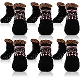Liitrsh 6 Pairs Women's Fuzzy Slipper Socks with Grips Winter Warm Socks Non Slip for Christmas Stocking Stuffers Women Gifts