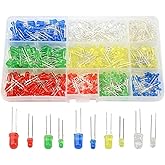 XINGYHENG 500Pcs 10 Values 5 Colors 3mm and 5mm Light Emitting Diodes Assorted Kit Electrical Components for Lighting Bulbs a