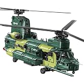 Wbwomoy Military Helicopter Building Blocks Set, 1826 PCS, Age 14+ | Army Heavy-Lift Aircraft Model Kit, Cargo Ramp, Aviation Building Toy, Gift for Men Teens Boys
