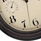 Foxtop 12" Indoor Outdoor Waterproof Wall Clock with Thermometer & Hygrometer view 3