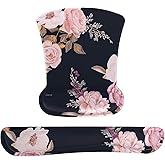 MOSISO Wrist Rest Support for Mouse Pad & Keyboard Set, Peony Ergonomic Mousepad Non-Slip Base Home/Office Pain Relief & Easy Typing Cushion with Neoprene Cloth & Raised Memory Foam, Black