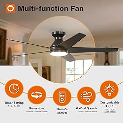 addlon Ceiling Fans with Lights, 52 inch Low