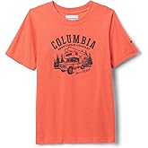 Columbia Youth La Poudre Pass Short Sleeve T-Shirt, Zing/Camp Life, X-Large