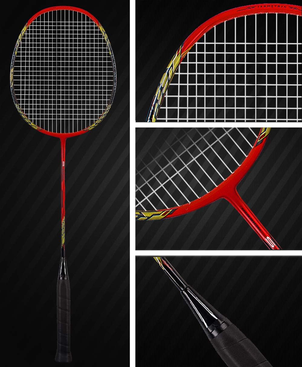 Senston - 2 Player Badminton Rackets Badminton Racquets Set with 2 Shuttlecocks - Including 2 Racket White Red : Sports & Outdoors