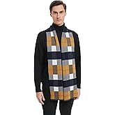 Glen Mila Mens Classic Winter Scarf Cashmere Winter Scarves Long Plain Fashion Formal Soft Scarf for Men