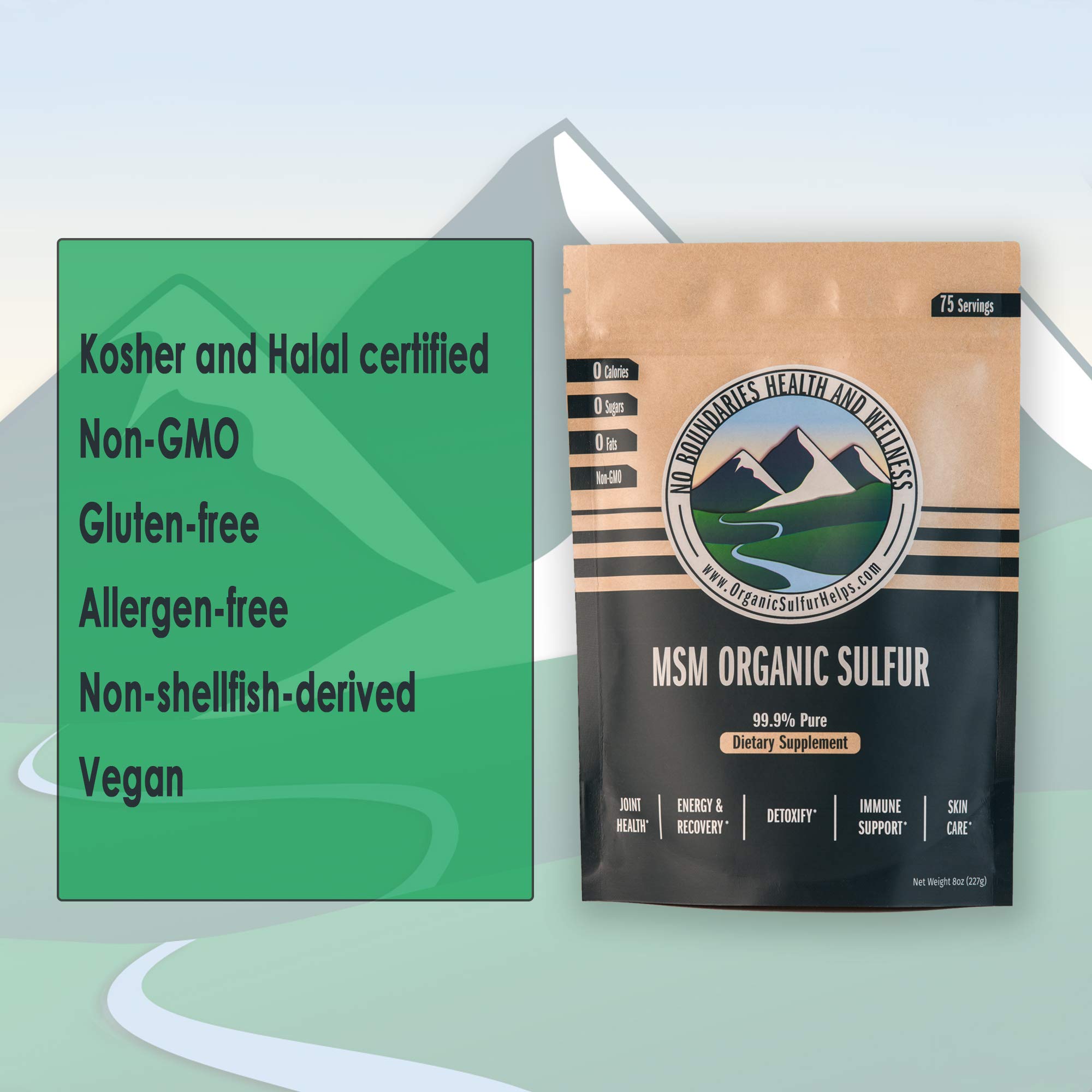 MSM Organic Sulfur Crystals by No Boundaries Health and Wellness All