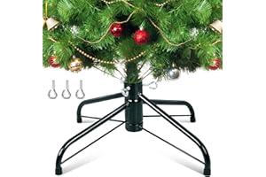 Digury Christmas Tree Stand, Christmas Tree Base Replacement (Length16.1, Dia 1.25") for Artificial Trees up to 2-7 FT Heavy Duty Folding Christmas Tree Stands Dark Green