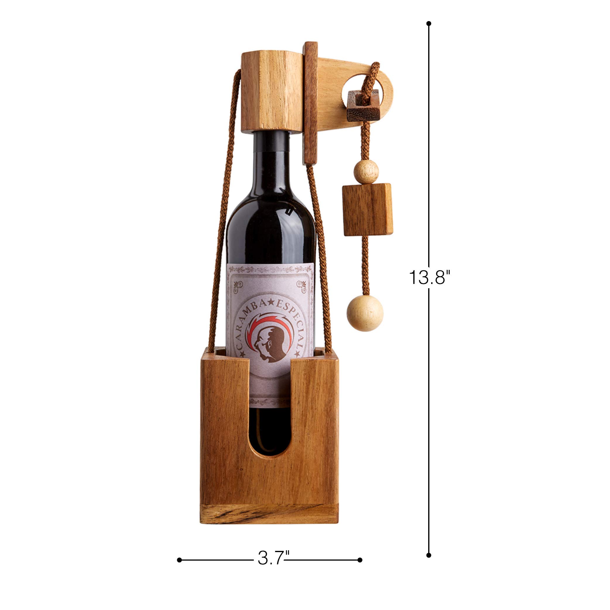 MAGISCHE GESCHENKBOX Wood Puzzle for Wine Bottles Dark Wood