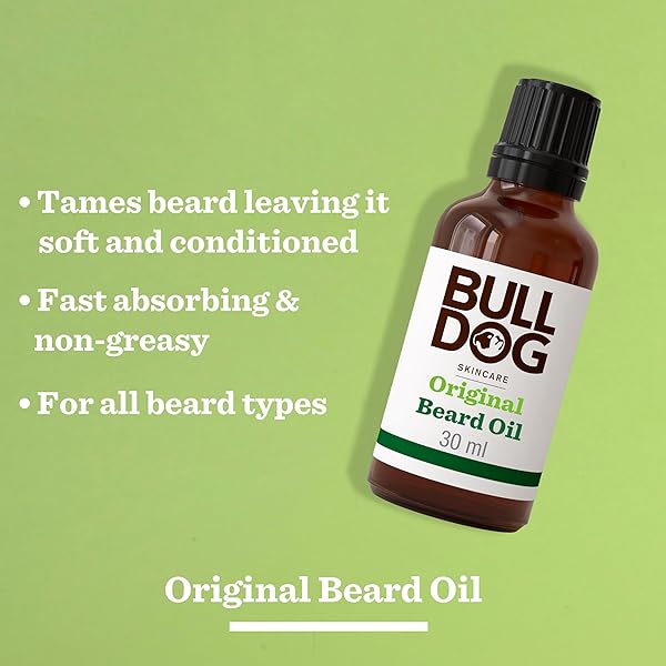 BULLDOG SKINCARE – GROOMING ORIGINAL BEARD OIL TAMES AND CONDITIONS BEARD 30 ML