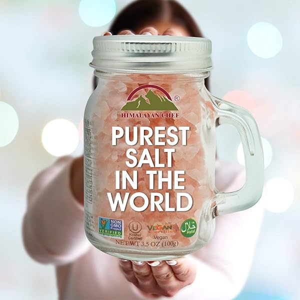 HIMALAYAN CHEF HIMALAYAN PINK SALT, COARSE SALT, MASON JAR-3.5 OUNCES