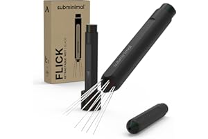 Subminimal Flick WDT Espresso Distribution Tool - Stirrer Tool For Barista-Grade Precision Brewing - Tamper w/Retractable Needles - Coffee & Espresso Machine Parts & Accessories - Coffee Lover Gifts