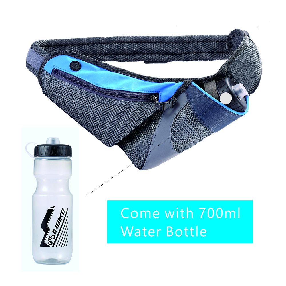 YAPA Running Belt Hydration Waist Pack with Water Bottle Holder for Men Women Waist Come with Water Bottle Pouch Fanny Bag Reflective Fits iPhone 6/7 Plus