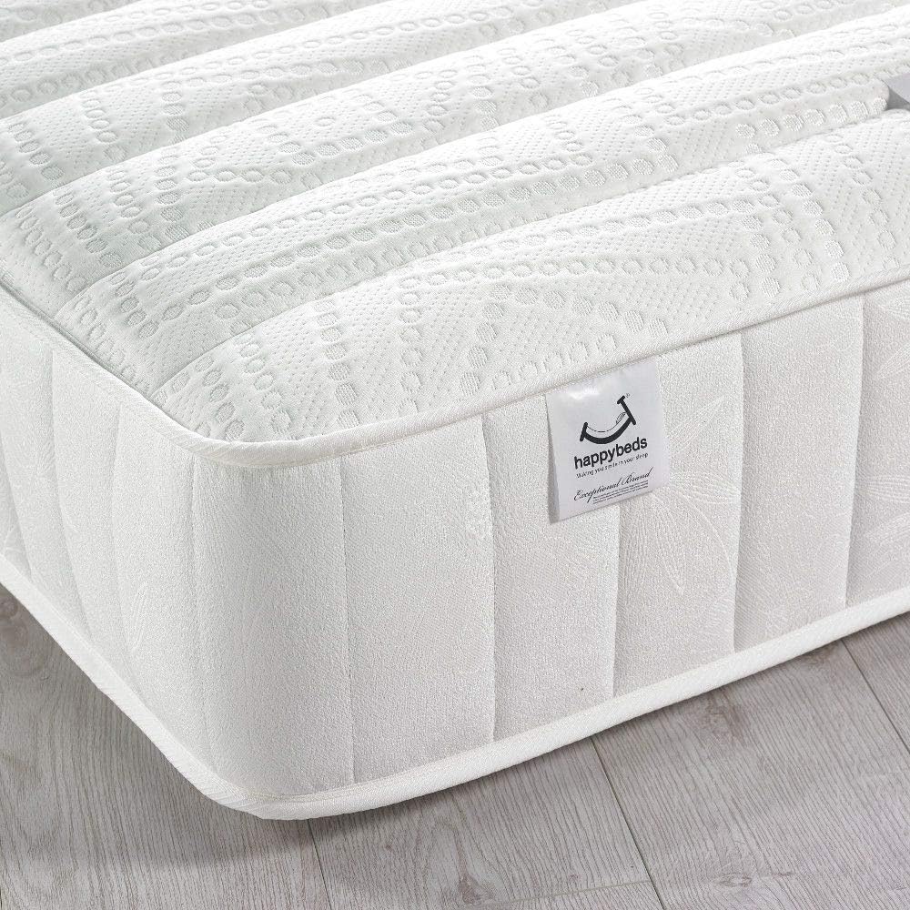 Happy Beds Balmoral 3500 Pocket Sprung Memory and Reflex Foam Mattress Quilted Top Fabric 5' King Size 150 x 200 cm