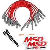 MSD 31639 Super Conductor Spark Plug Wire Set, Red