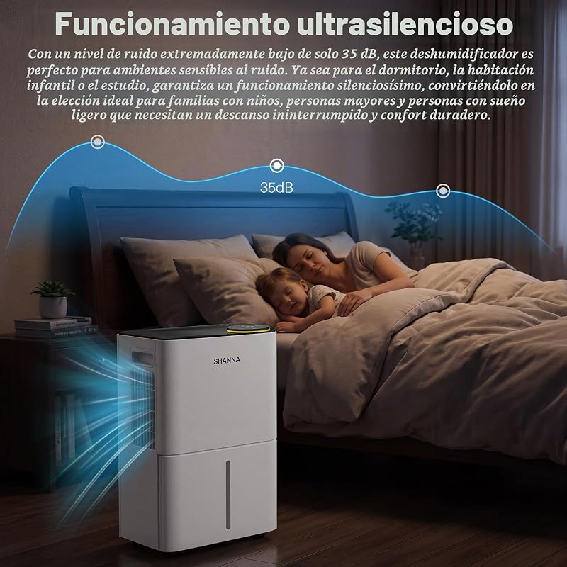 Deshumidificador 10L Para Hogar, Hasta 30m², Con Apagado Automático. Ideal Para Baños, Dormitorios Y Sótanos. Refrigerante R290. Cambio Gratuito En 1 Año Y Garantía De 10 Años. — foto 5 de 7