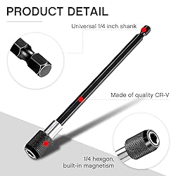 12 Pieces Extender Drill Bit Extension, Bit Holder