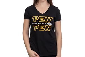 Pew Pew Wars | Funny Sci-fi Space Star Noises for Geek Girl Women T-Shirt Top