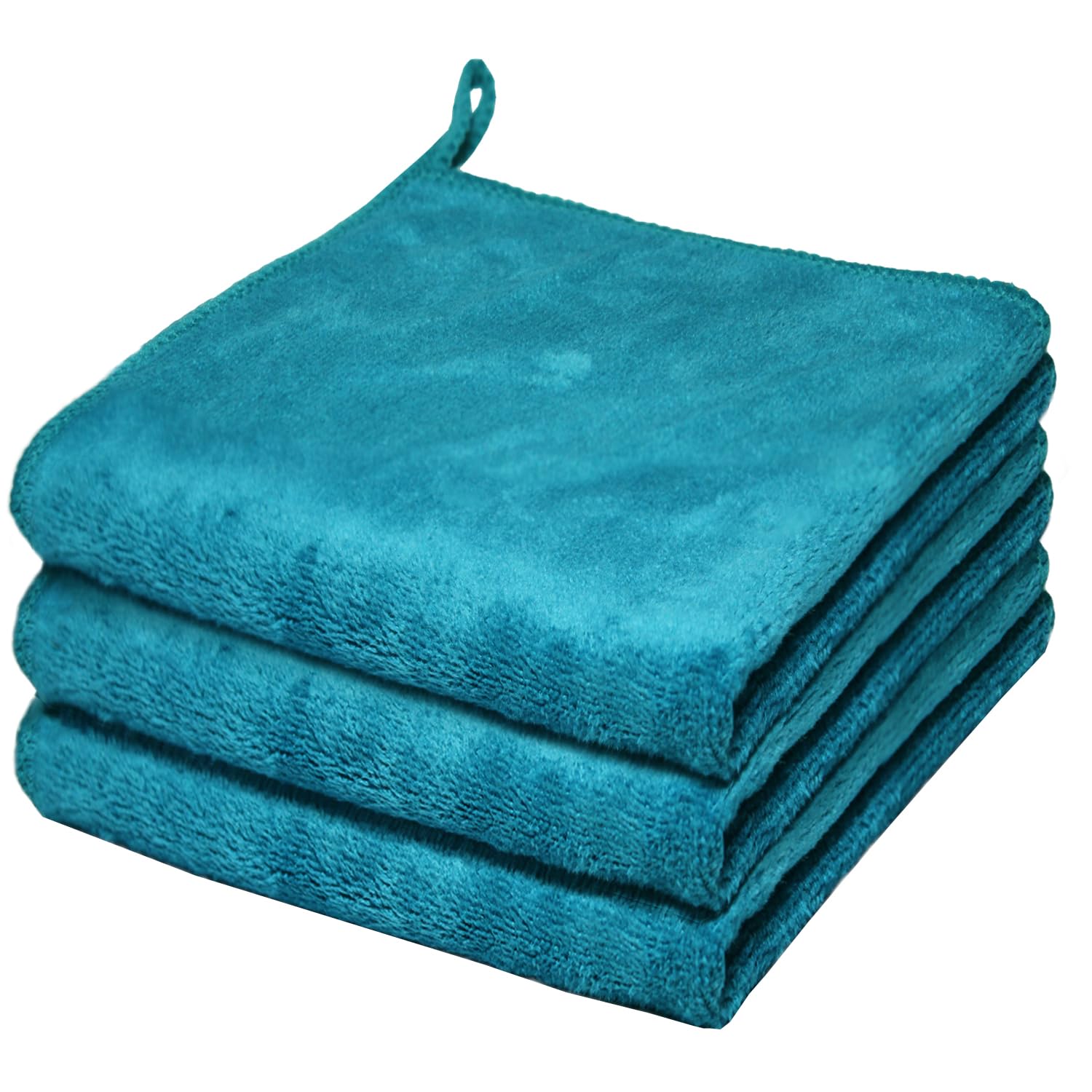 HIDMD Microfibre Face Cloth Makeup Remover Cloth Facial Washcloths Face Cleaning Towels For Eye Face Exfoliating Bath 30CM X 30CM 3 PACK Ice blue