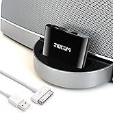ZIOCOM 30 Pin Bluetooth Adapter Receiver for Bose iPod iPhone SoundDock and Other 30 pin Dock Speakers with 3.5mm Aux Cable(Not for Car and Motorcycles), Black