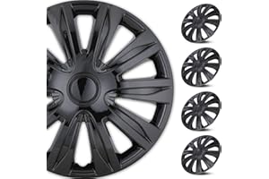 WOLFSTORM 4-Pack 14 Inches Wheel Rim Cover Hubcaps,Redesign Fashion Style Replacement Hubcaps,Car Truck SUV Hub Accessories, Black Lacquer