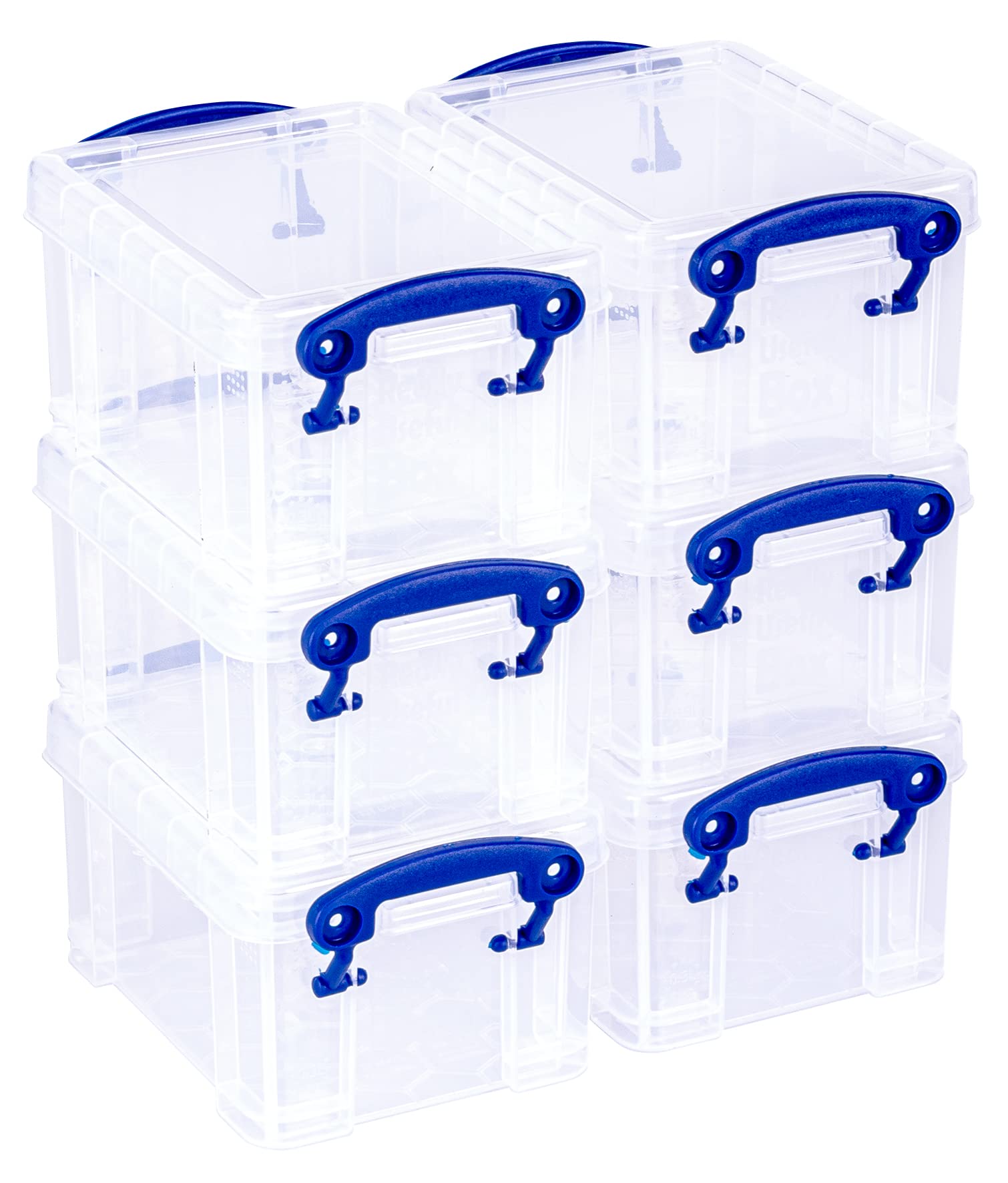 Really Useful Plastic Storage Box 0.3 Litre Clear (Pack of 6)