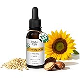 Organic Vitamin E Oil &ndash; Certified Organic Blend of Vitamin E - Deeply Hydrating Care for Face, Skin, Hair, Scars &ndash; Antioxidant-Rich, Fragrance-Free, and Gentle on Skin - 1 Fl Oz Glass Dropper &amp; Bottle