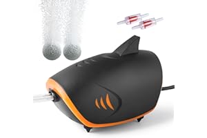 HITOP 4W 110GPH Powerful Aquarium Air Pump: Quiet 2-outlets Aquarium Aerator, Adjustable Fish Tank Air Pump with Accessories, for 20-200 Gallon Tank