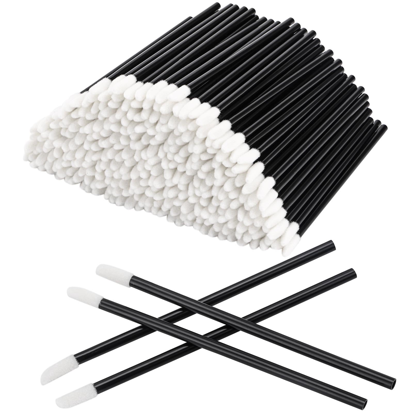 Lip Brushes 300 Pcs Lipstick Applicator Lip Gloss Wands (Black)