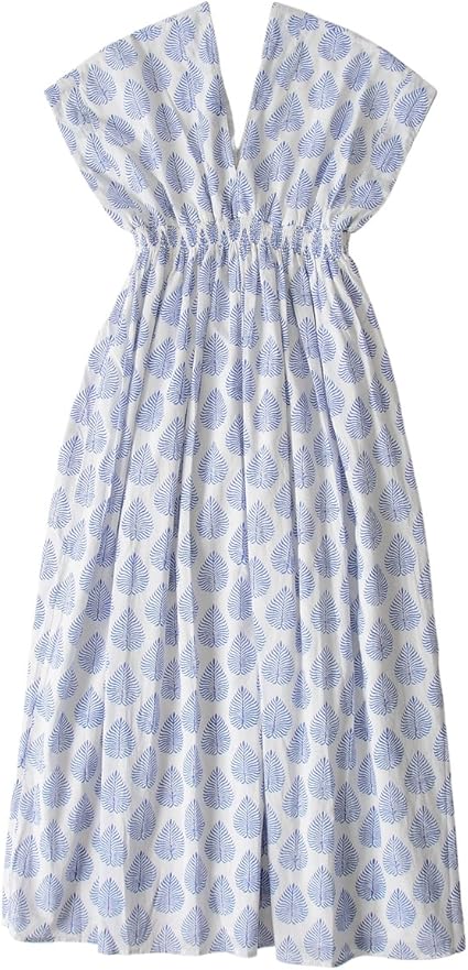 Amazon Co Jp マリハ Mariha 夏の光のドレス マキシワンピース ロングワンピース 36 M Leaf White Blue 服 ファッション小物
