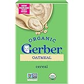Gerber Stage 1 Organic Oatmeal Cereal, 8 Oz, 5 Pack | Stage 1 organic infant cereal; oatmeal; whole grains; 5 x 8 oz