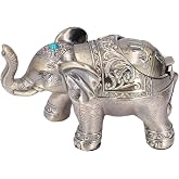 Elephant Ashtray, Vintage Cigar Ashtray Metal Wind Proof Decor | Cool Ashtrays Outdoor Cigar Ashtray Embossed Luster Semi-Closed Lid Multiuse Jar Bank Caddy Smoke Odor Fresher