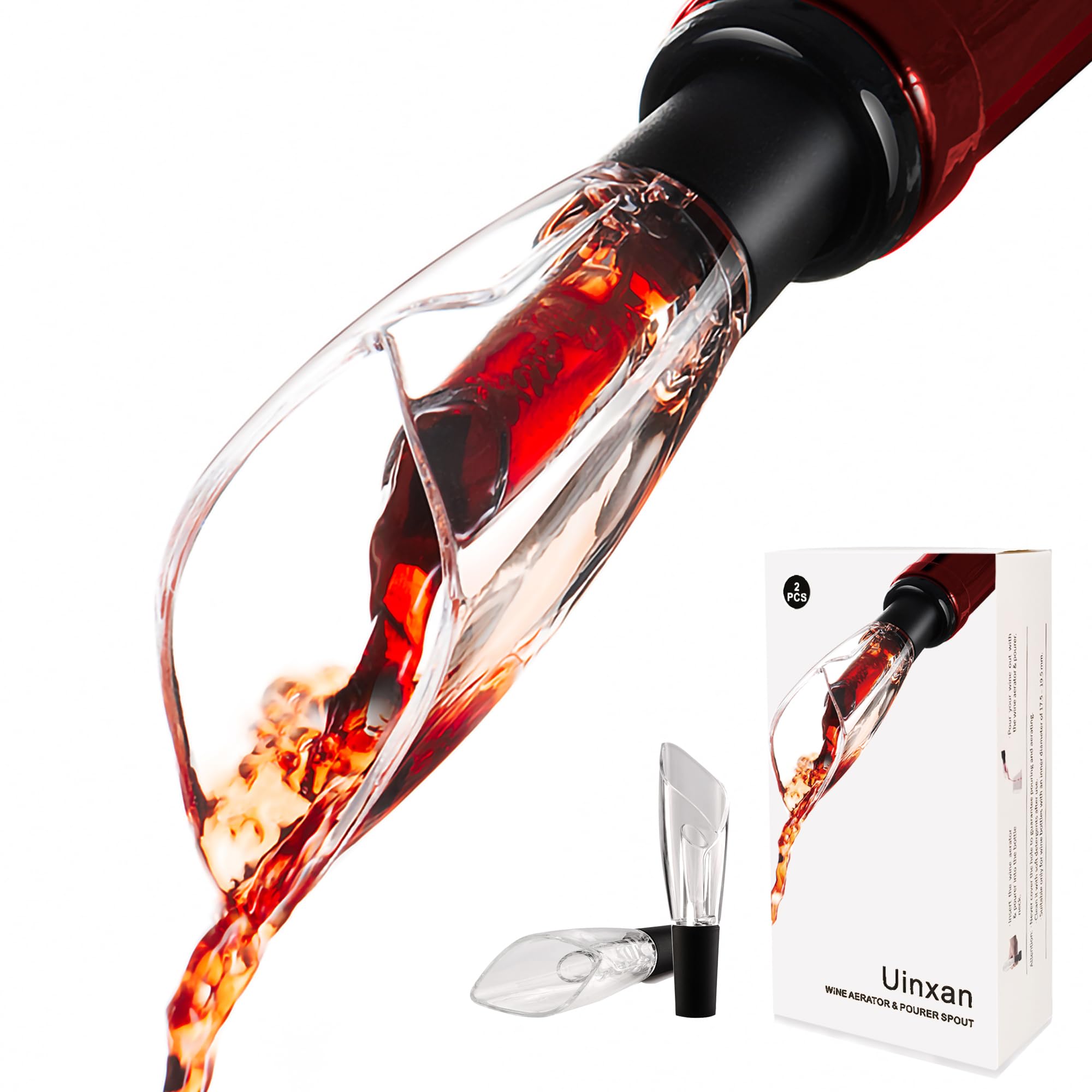 Photo 1 of ***INCOMPLETE***Uinxan 2-Pack Wine Aerator & Pourer - Improves Taste & Aroma, Premium Aerating Pourer & Decanter Spout, No Drip, Gifts for Wine Lovers