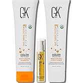 GK HAIR shampoo & Conditioner set Travel size with Hair serum -Color Safe Shampoo & Conditioner Made with Aloe vera, Parki Butter - Free of Parabens & Phthalates Sulfate, (3.74 Fl Oz)