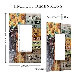 Boho Girl Sunflower Inspirational on Rustic Wood 1